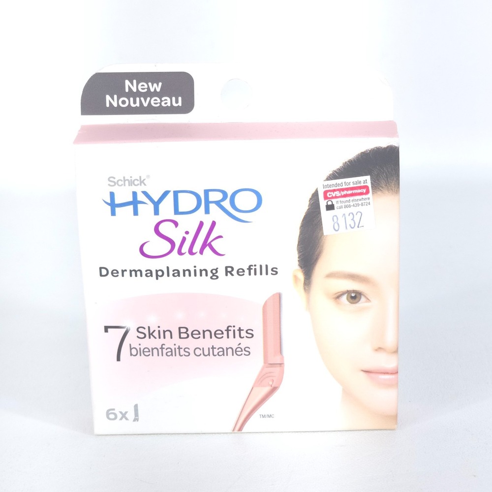 Schick Hydro Silk Dermaplaning Refills 6 Count Facial Razor Skin Exfoliation NEW